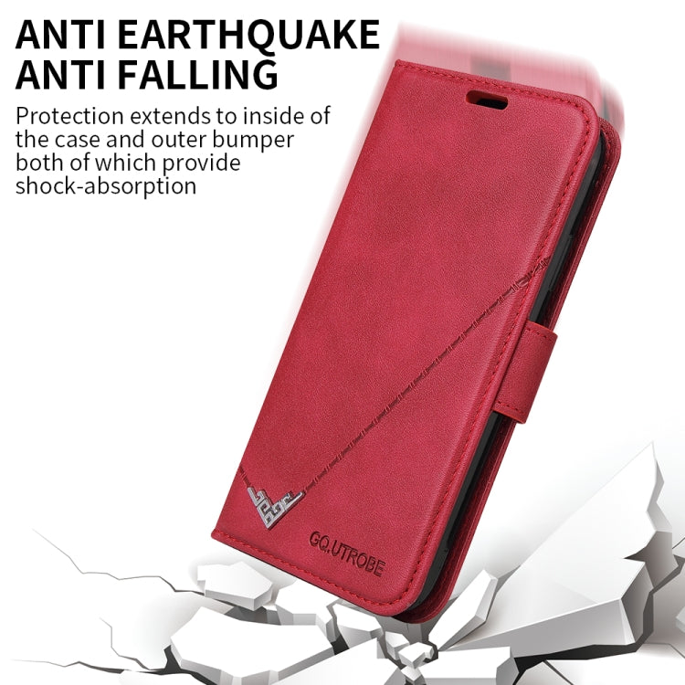 For iPhone X / XS GQUTROBE Right Angle Leather Phone Case(Red) - HoMEdemic™ 
