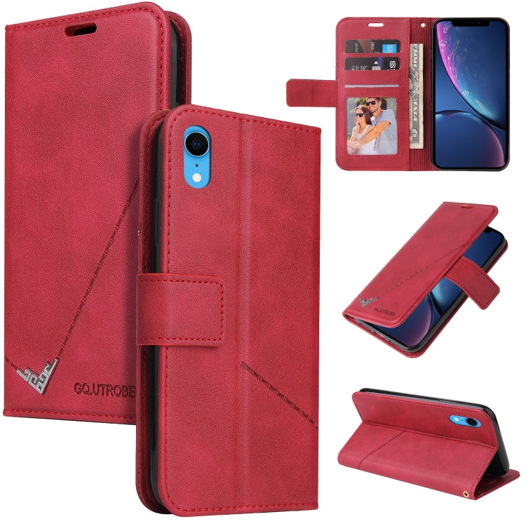 For iPhone XR GQUTROBE Right Angle Leather Phone Case(Red) - HoMEdemic™ 