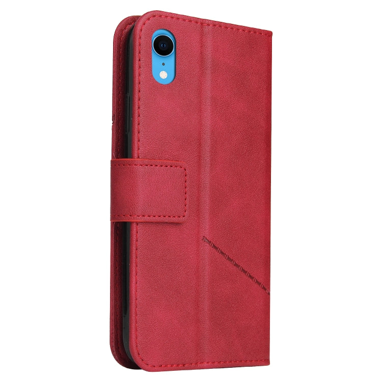 For iPhone XR GQUTROBE Right Angle Leather Phone Case(Red) - HoMEdemic™ 