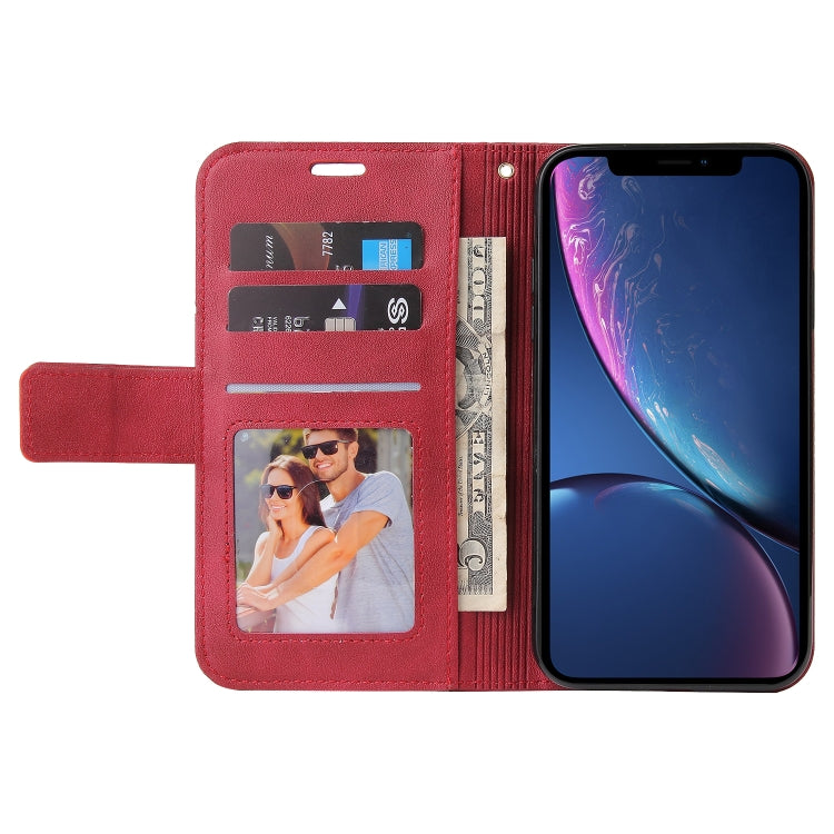For iPhone XR GQUTROBE Right Angle Leather Phone Case(Red) - HoMEdemic™ 