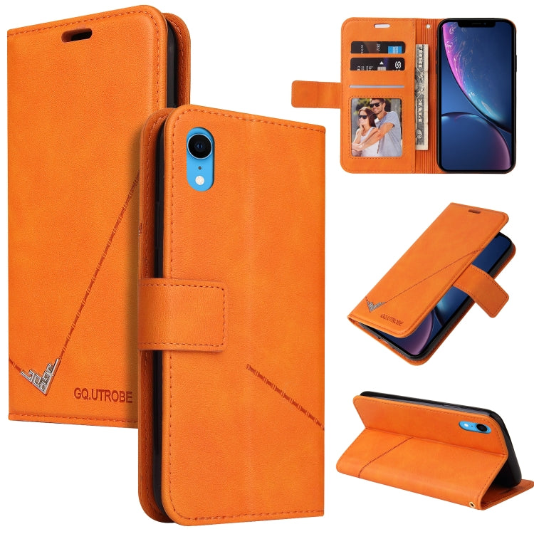 For iPhone XR GQUTROBE Right Angle Leather Phone Case(Orange) - HoMEdemic™ 