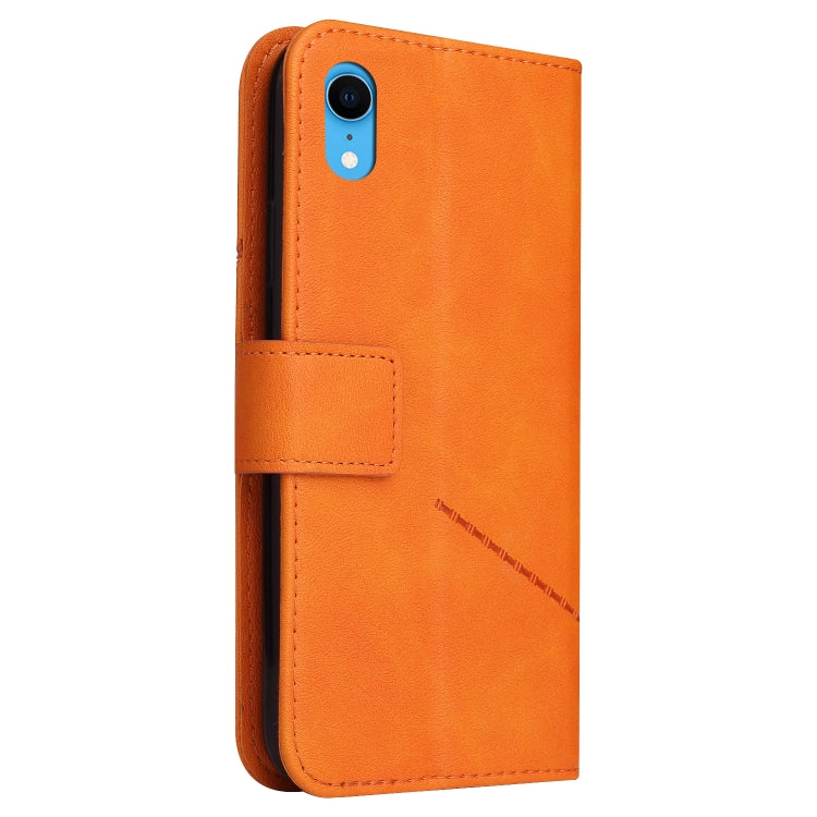 For iPhone XR GQUTROBE Right Angle Leather Phone Case(Orange) - HoMEdemic™ 