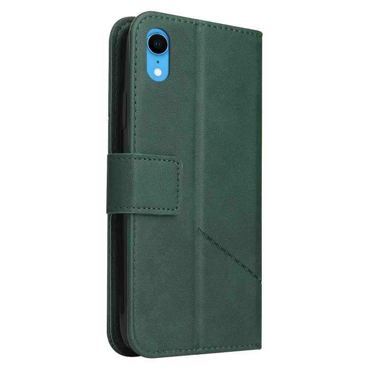 For iPhone XR GQUTROBE Right Angle Leather Phone Case(Green) - HoMEdemic™ 