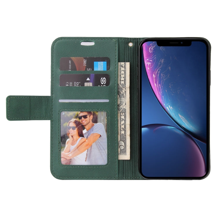 For iPhone XR GQUTROBE Right Angle Leather Phone Case(Green) - HoMEdemic™ 