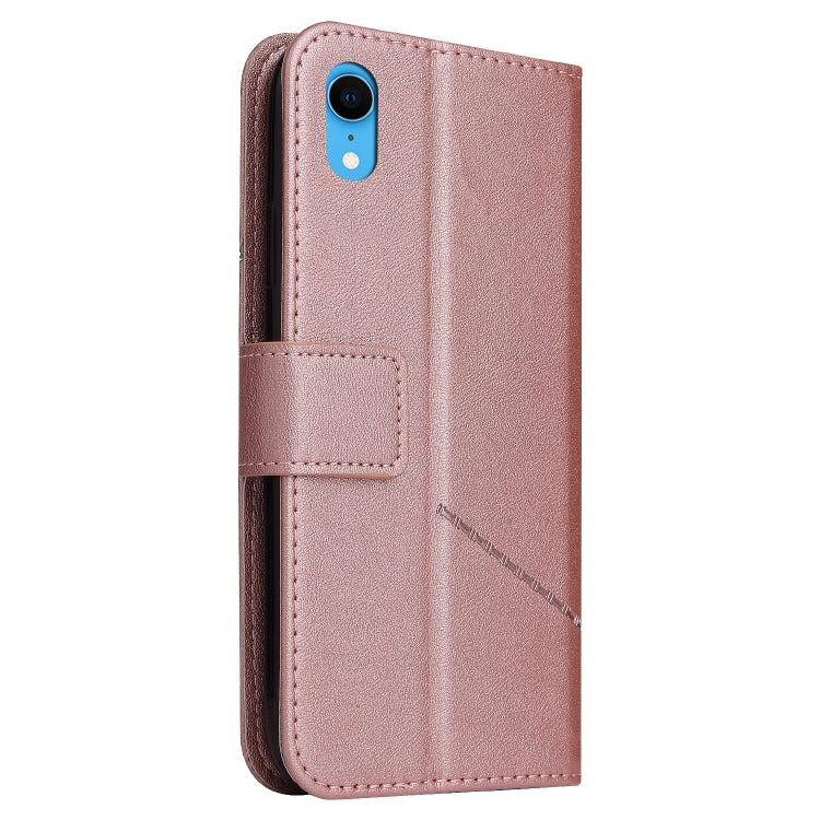 For iPhone XR GQUTROBE Right Angle Leather Phone Case(Rose Gold) - HoMEdemic™ 