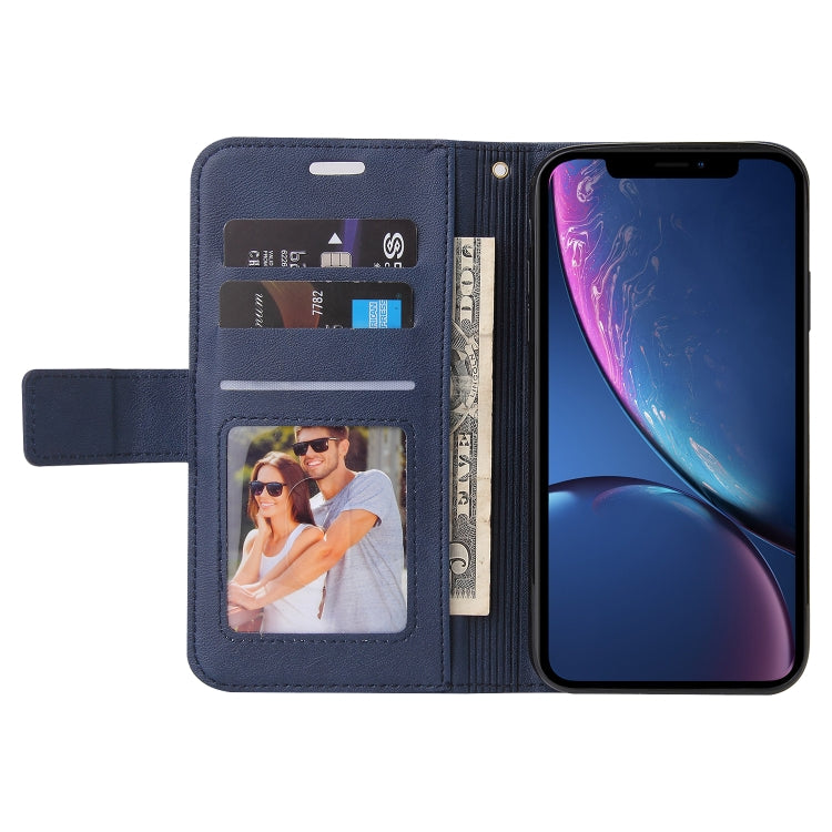 For iPhone XR GQUTROBE Right Angle Leather Phone Case(Blue) - HoMEdemic™ 