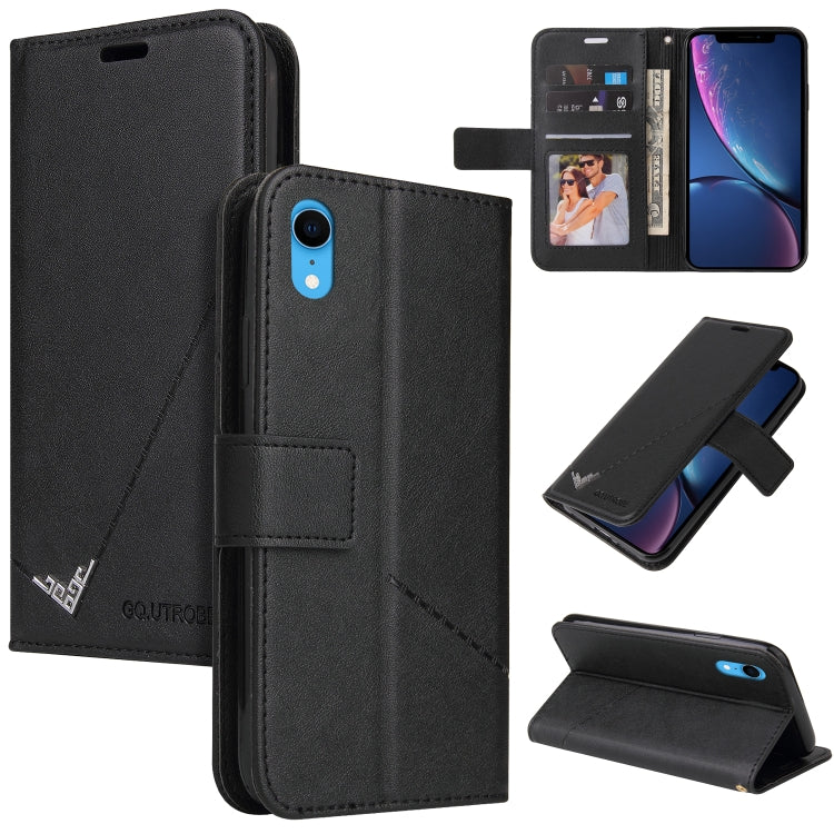 For iPhone XR GQUTROBE Right Angle Leather Phone Case(Black) - HoMEdemic™ 