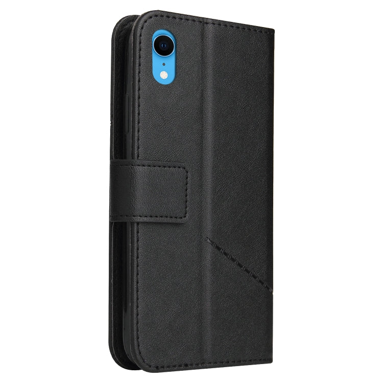 For iPhone XR GQUTROBE Right Angle Leather Phone Case(Black) - HoMEdemic™ 