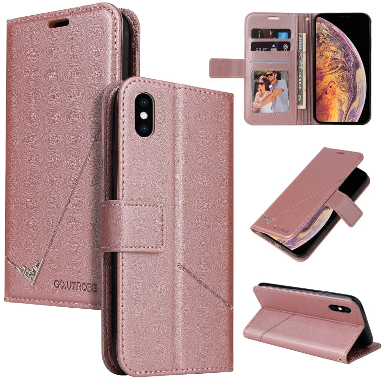 For iPhone XS Max GQUTROBE Right Angle Leather Phone Case(Rose Gold) - HoMEdemic™ 