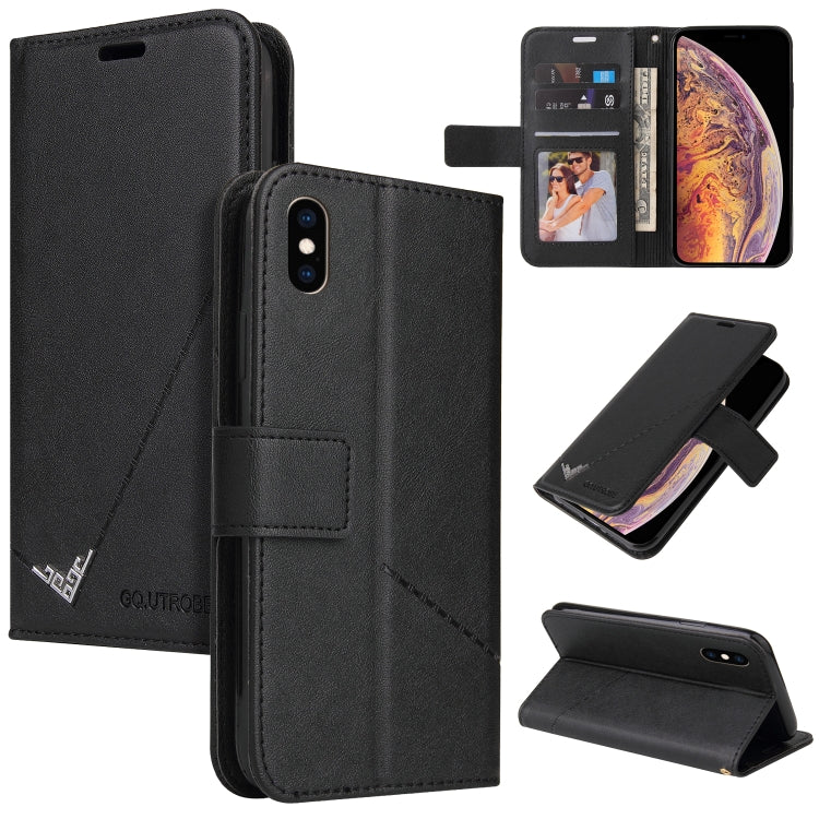 For iPhone XS Max GQUTROBE Right Angle Leather Phone Case(Black) - HoMEdemic™ 