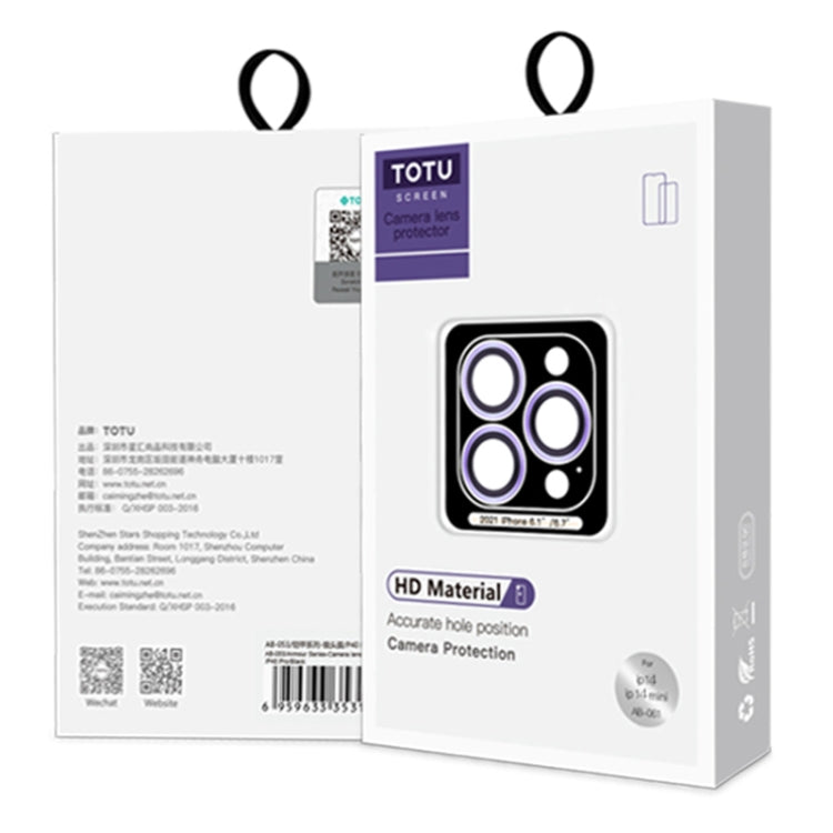 For iPhone 14 / 14 Plus TOTUDESIGN AB-061 Golden Shield Series Metal Frame Camera Lens Film(Black) - HoMEdemic™ 