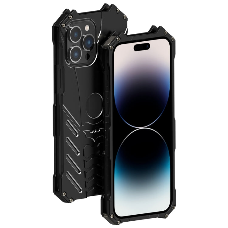 For iPhone 14 Pro R-JUST Batman Metal Mobile Phone Protective Case(Black) - HoMEdemic™ 
