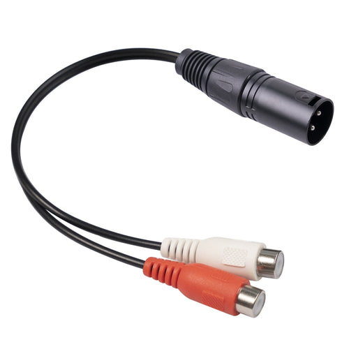 3713 3pin XLR Male to 2 x RCA Female Audio Cable, Length: 20cm - HoMEdemic™ 