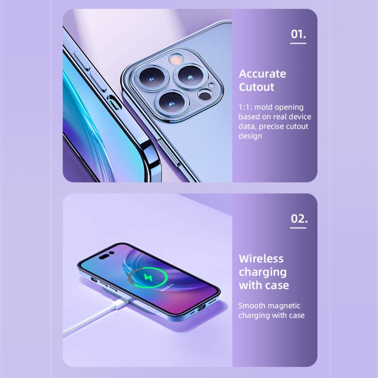 For iPhone 14 Plus ROCK Frosted Plated Phone Case (Blue) - HoMEdemic™ 