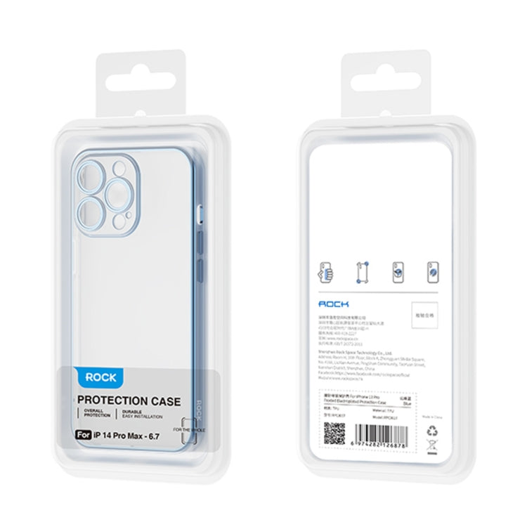 For iPhone 14 Plus ROCK Frosted Plated Phone Case (Blue) - HoMEdemic™ 