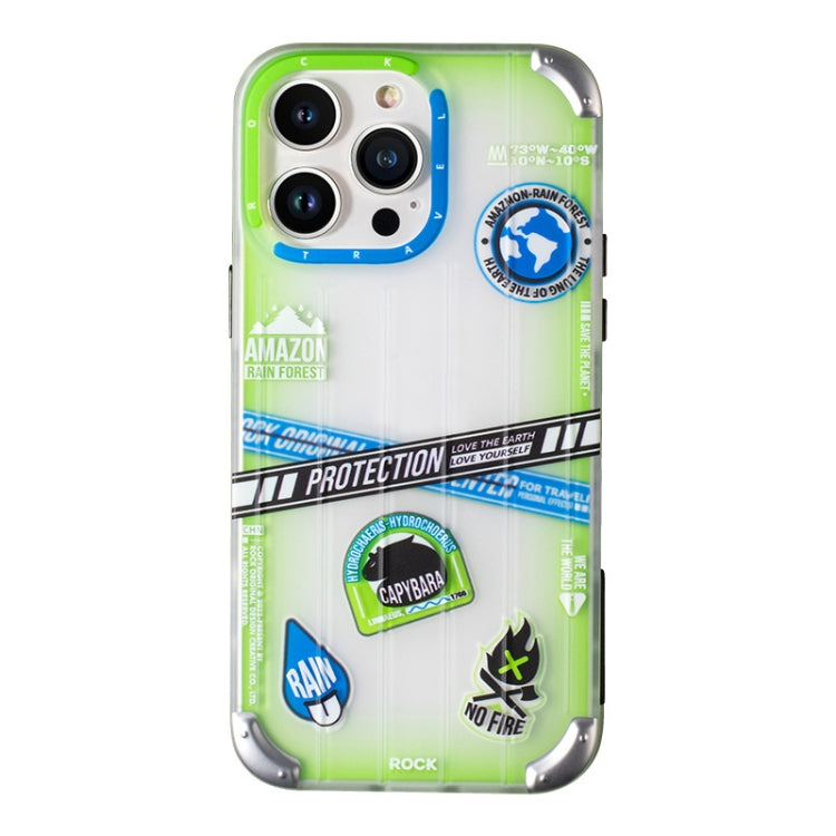 For iPhone 14 Pro Max ROCK InShare Travel Series PC+TPU Phone Case (Tropical Rainforest) - HoMEdemic™ 