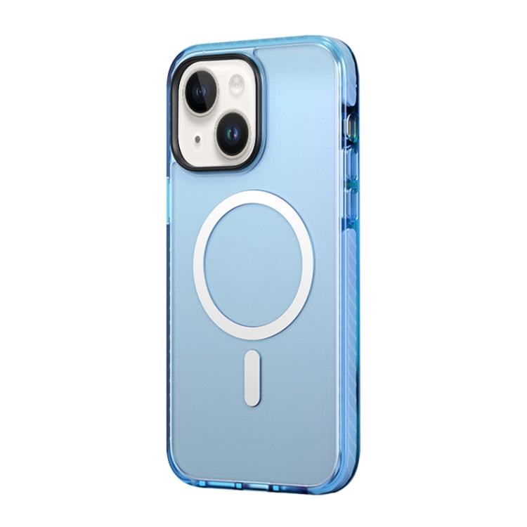 For iPhone 14 Plus ROCK Double-layer Armor Shield MagSafe Magnetic Phone Case (Blue) - HoMEdemic™ 