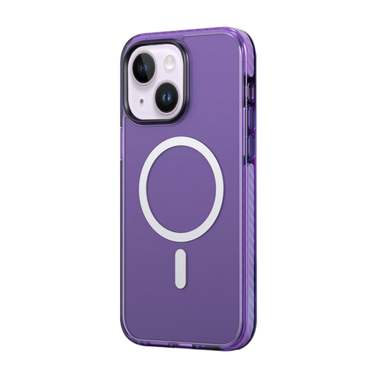 For iPhone 14 Plus ROCK Double-layer Armor Shield MagSafe Magnetic Phone Case (Purple) - HoMEdemic™ 