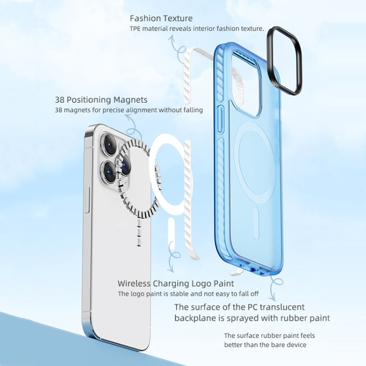 For iPhone 14 Plus ROCK Double-layer Armor Shield MagSafe Magnetic Phone Case (Blue) - HoMEdemic™ 