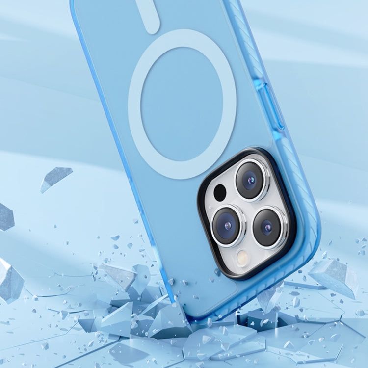 For iPhone 14 Plus ROCK Double-layer Armor Shield MagSafe Magnetic Phone Case (Blue) - HoMEdemic™ 