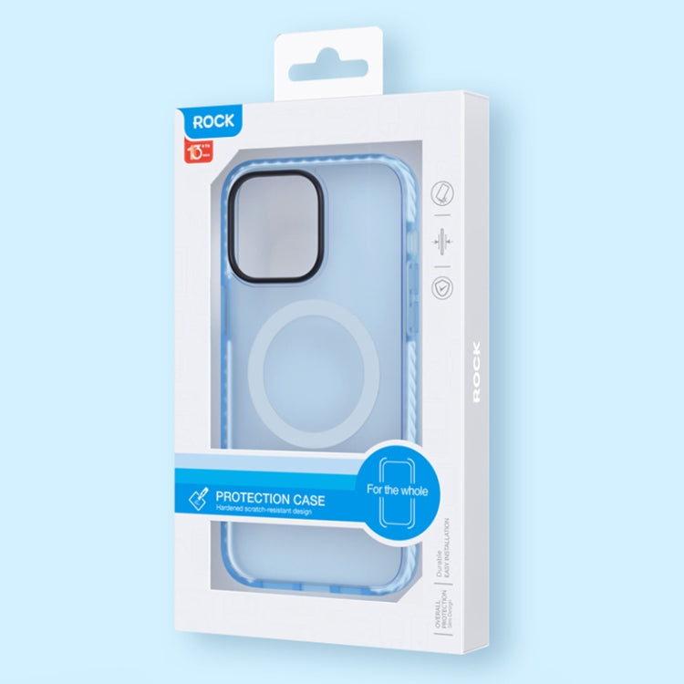 For iPhone 14 Plus ROCK Double-layer Armor Shield MagSafe Magnetic Phone Case (Blue) - HoMEdemic™ 