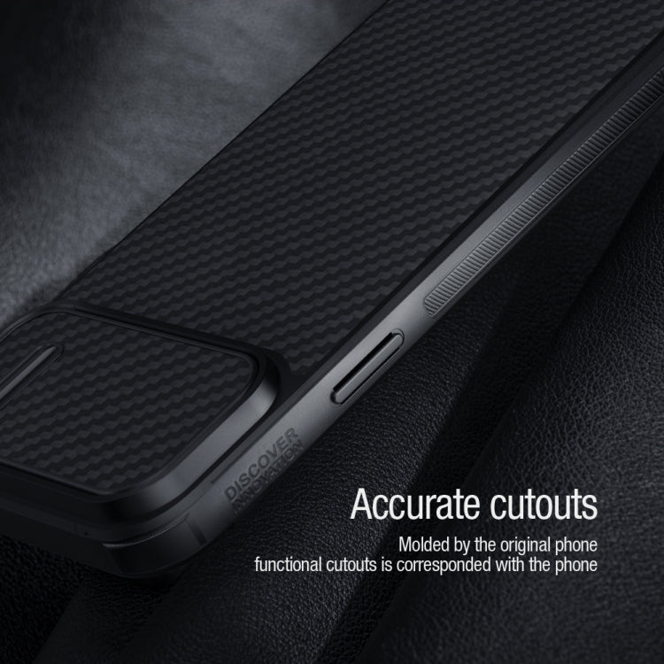 For iPhone 14 NILLKIN Synthetic Fiber Camshield Phone Case(Black) - HoMEdemic™ 