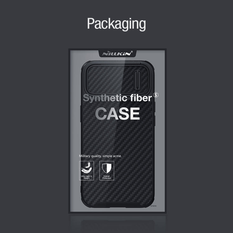 For iPhone 14 NILLKIN Synthetic Fiber Camshield Phone Case(Black) - HoMEdemic™ 
