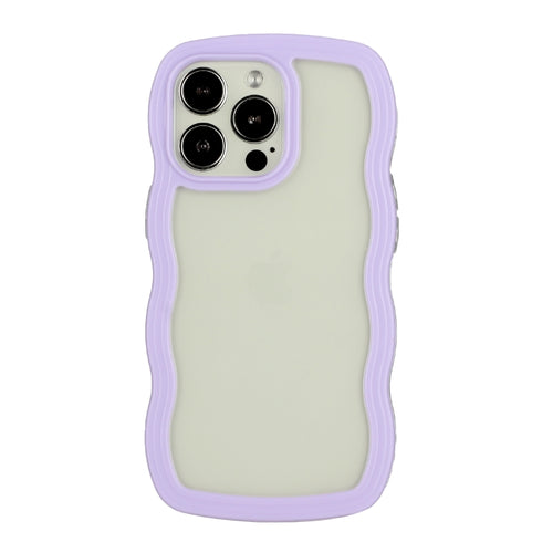 For iPhone 15 Pro Max Candy Color Wave TPU Clear PC Phone Case(Purple) - HoMEdemic™ 