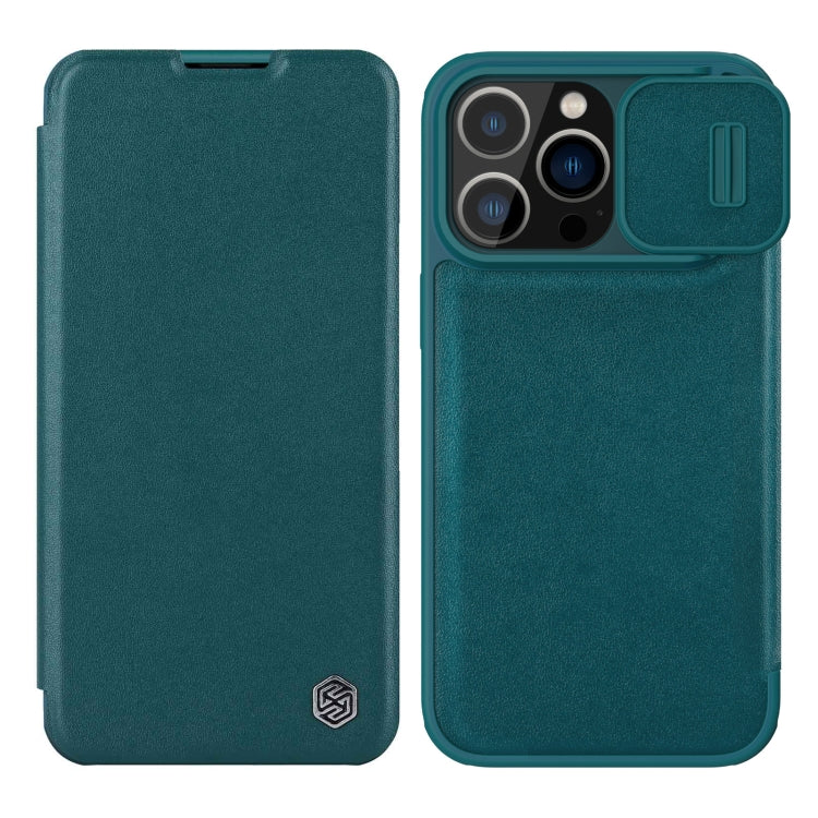 For iPhone 14 Pro NILLKIN QIN Series Pro Leather Phone Case(Green) - HoMEdemic™ 