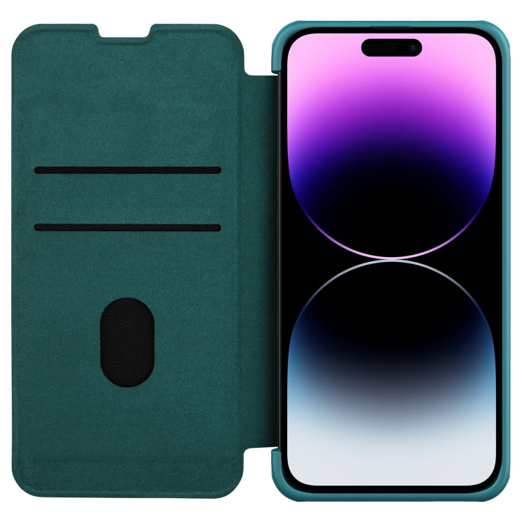For iPhone 14 Pro NILLKIN QIN Series Pro Leather Phone Case(Green) - HoMEdemic™ 