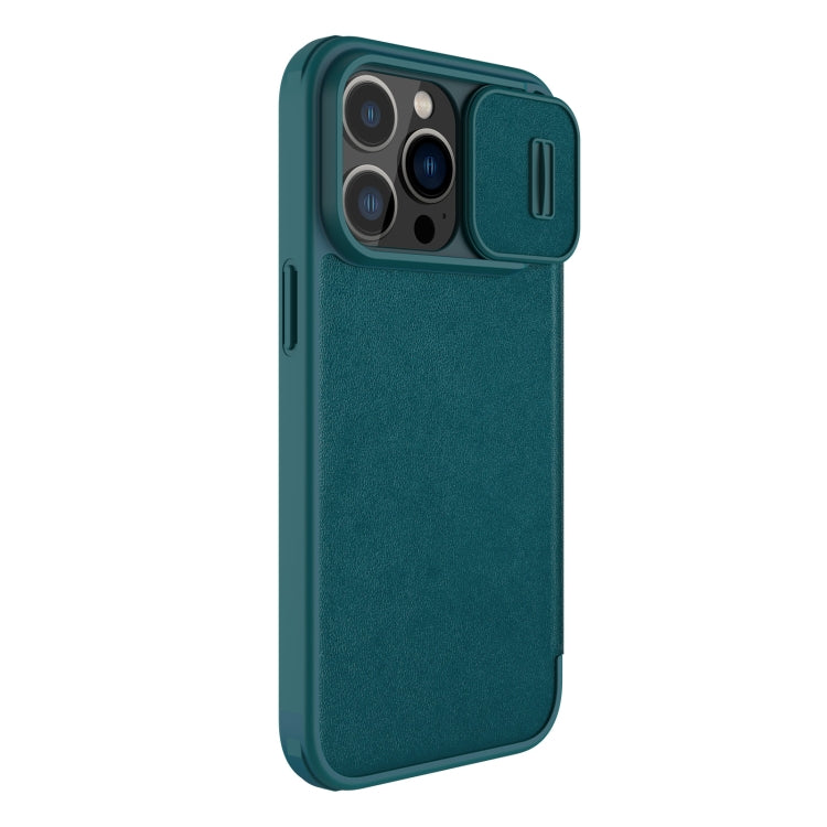 For iPhone 14 Pro Max NILLKIN QIN Series Pro Leather Phone Case(Green) - HoMEdemic™ 