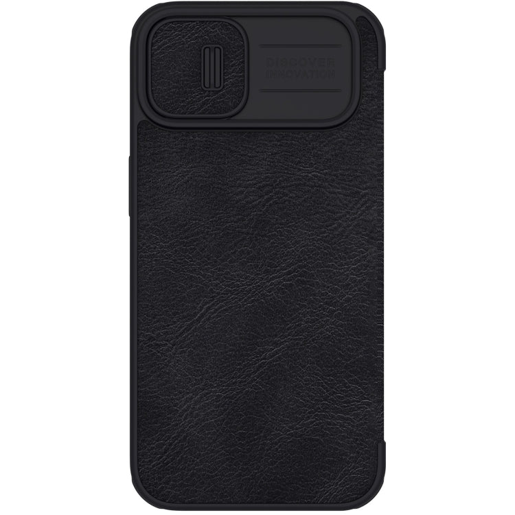 For iPhone 14 Plus  NILLKIN QIN Series Pro Crazy Horse Texture Leather Case(Black) - HoMEdemic™ 