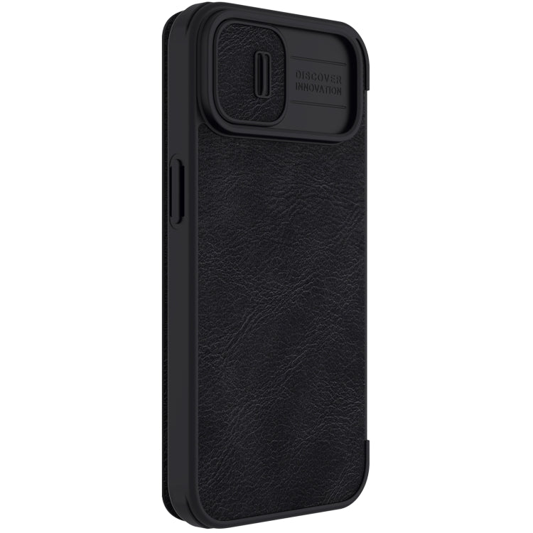 For iPhone 14 Plus  NILLKIN QIN Series Pro Crazy Horse Texture Leather Case(Black) - HoMEdemic™ 