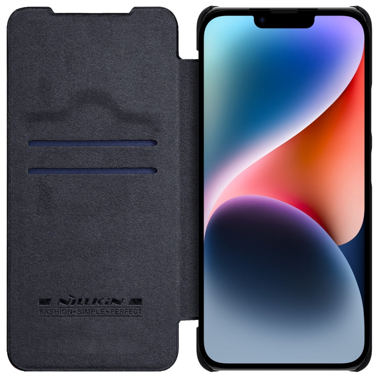 For iPhone 14 Plus  NILLKIN QIN Series Pro Crazy Horse Texture Leather Case(Black) - HoMEdemic™ 