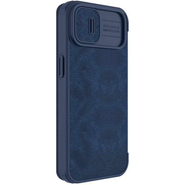 For iPhone 14 Plus  NILLKIN QIN Series Pro Crazy Horse Texture Leather Case(Blue) - HoMEdemic™ 