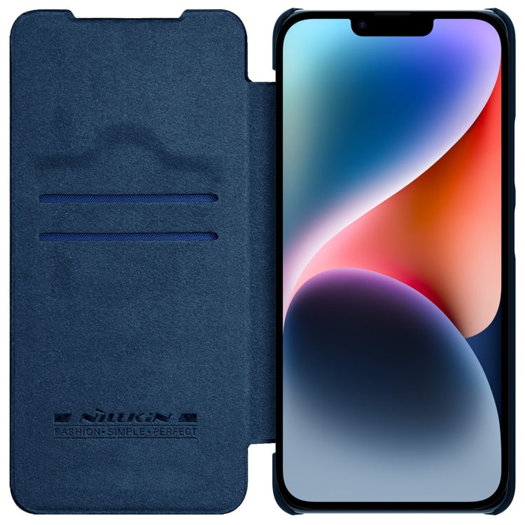 For iPhone 14 Plus  NILLKIN QIN Series Pro Crazy Horse Texture Leather Case(Blue) - HoMEdemic™ 