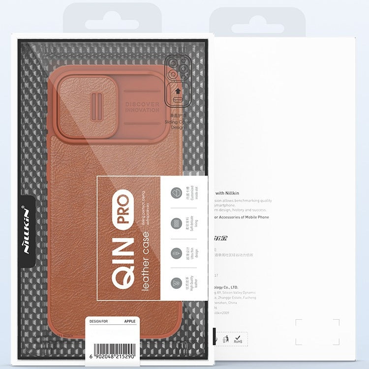 For iPhone 14 Plus  NILLKIN QIN Series Pro Crazy Horse Texture Leather Case(Black) - HoMEdemic™ 