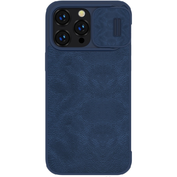 For iPhone 14 Pro NILLKIN QIN Series Pro Crazy Horse Texture Leather Case(Blue) - HoMEdemic™ 