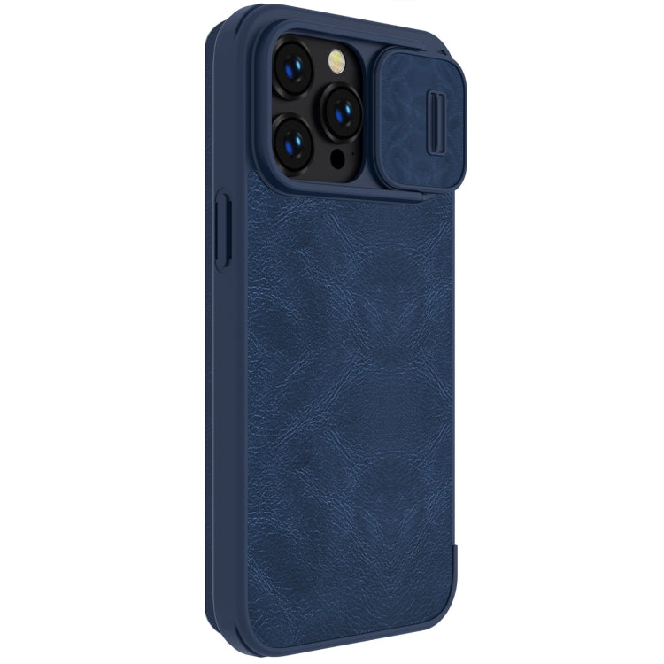 For iPhone 14 Pro NILLKIN QIN Series Pro Crazy Horse Texture Leather Case(Blue) - HoMEdemic™ 