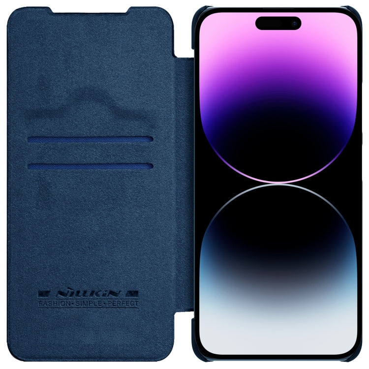 For iPhone 14 Pro NILLKIN QIN Series Pro Crazy Horse Texture Leather Case(Blue) - HoMEdemic™ 