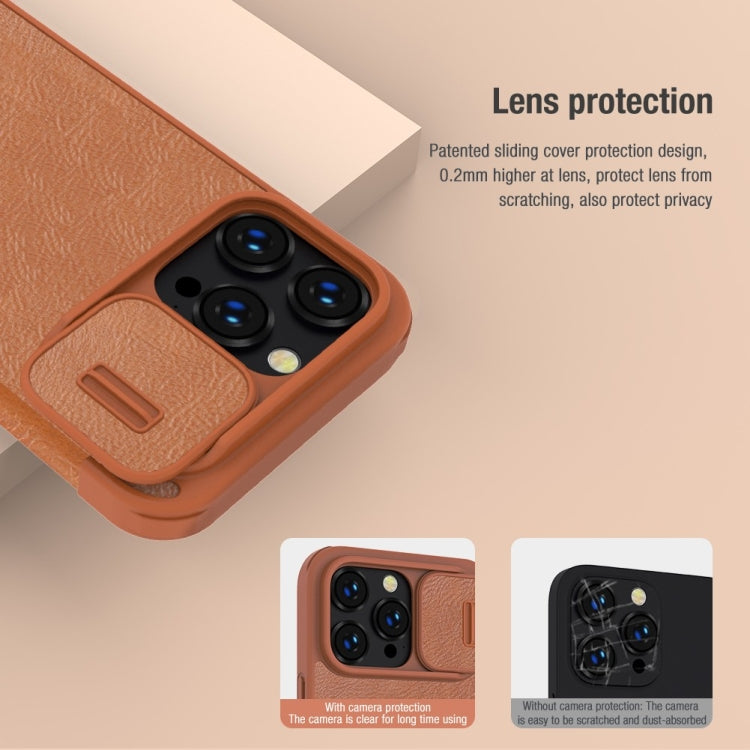 For iPhone 14 Pro NILLKIN QIN Series Pro Crazy Horse Texture Leather Case(Red) - HoMEdemic™ 