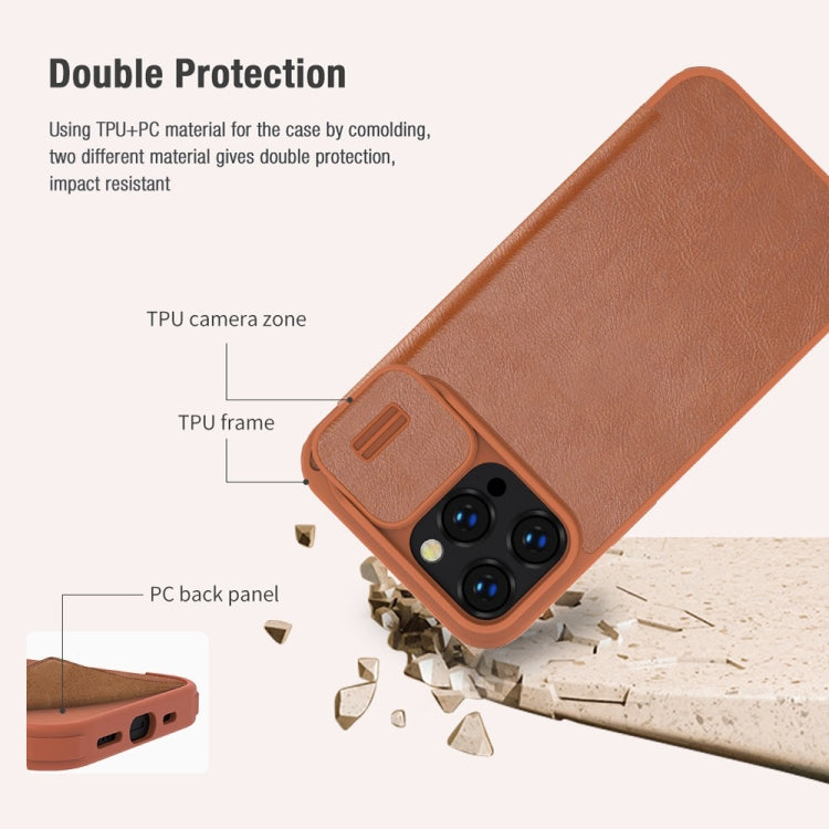 For iPhone 14 Pro NILLKIN QIN Series Pro Crazy Horse Texture Leather Case(Red) - HoMEdemic™ 