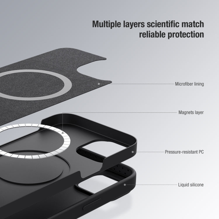 For iPhone 14 NILLKIN CamShield MagSafe Liquid Silicone Phone Case(Black) - HoMEdemic™ 