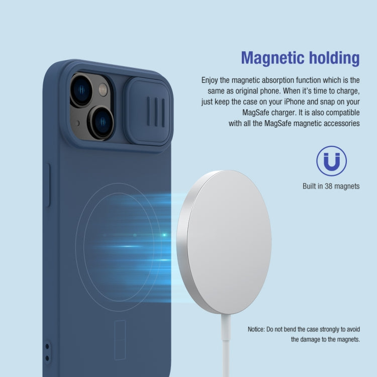 For iPhone 14 NILLKIN CamShield MagSafe Liquid Silicone Phone Case(Blue) - HoMEdemic™ 