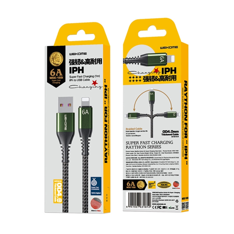 WEKOME WDC-169I Raython Series 6A USB to 8 Pin Fast Charge Data Cable Length: 1m(Black) - HoMEdemic™ 