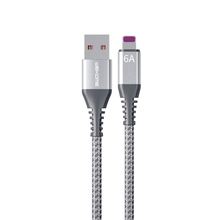 WEKOME WDC-169I Raython Series 6A USB to 8 Pin Fast Charge Data Cable Length: 1m(Silver) - HoMEdemic™ 