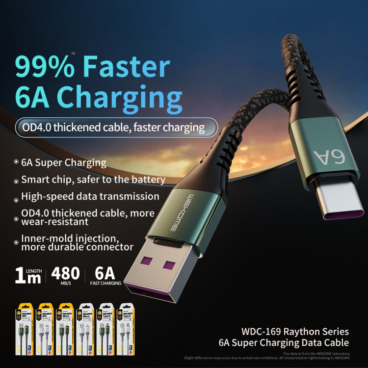 WEKOME WDC-169I Raython Series 6A USB to 8 Pin Fast Charge Data Cable Length: 1m(Black) - HoMEdemic™ 