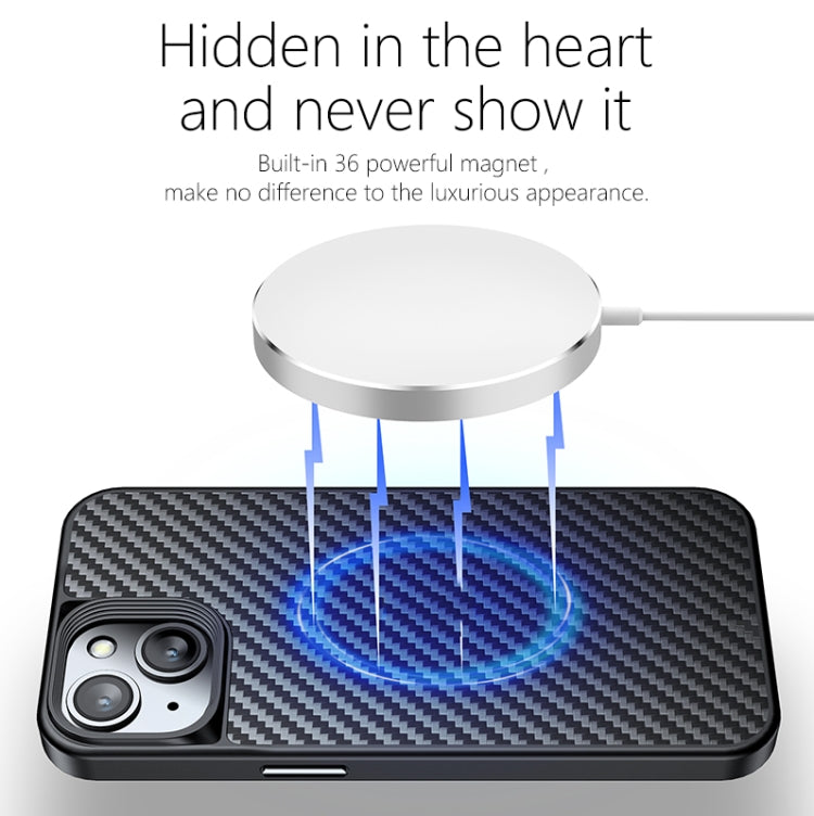 For iPhone 14 wlons Magsafe Carbon Fiber Kevlar TPU Phone Case(Black) - HoMEdemic™ 