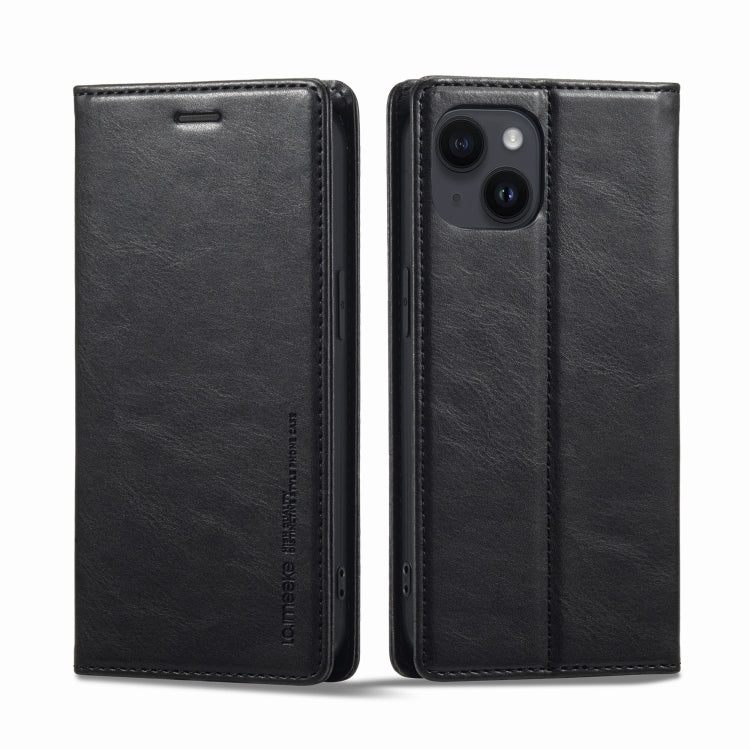For iPhone 14 LC.IMEEKE RFID Anti-theft Leather Phone Case(Black) - HoMEdemic™ 