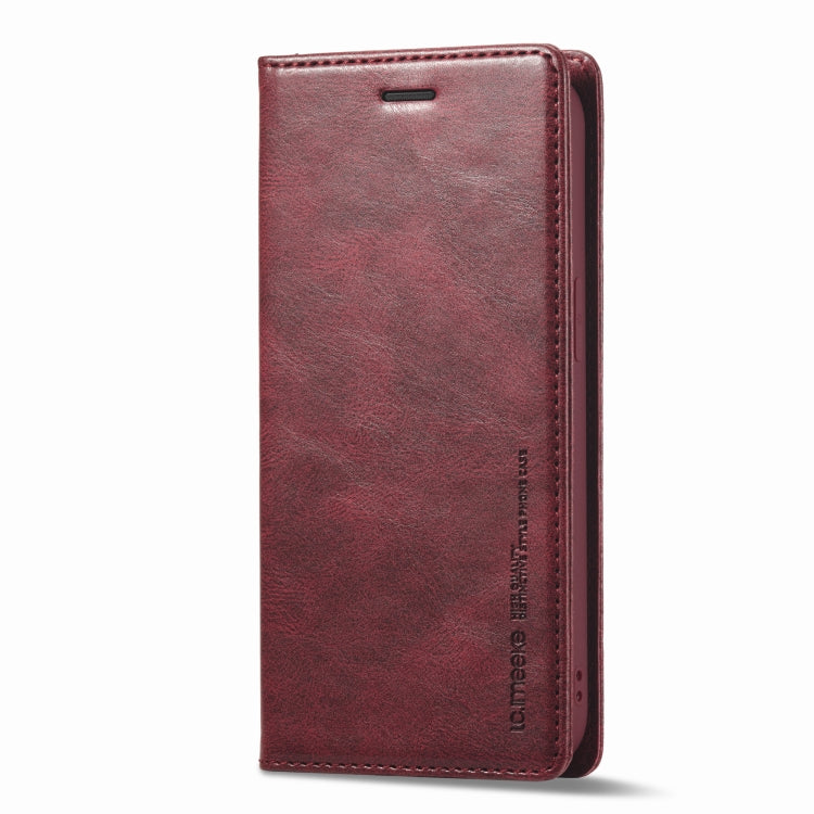 For iPhone 14 LC.IMEEKE RFID Anti-theft Leather Phone Case(Red) - HoMEdemic™ 